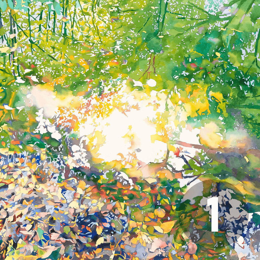 "Jardin du blanc passage", Aqua. sur Arches, 103 x 103 cm, 
2014, Coll. privée, Allemagne. Jean Paul Agosti